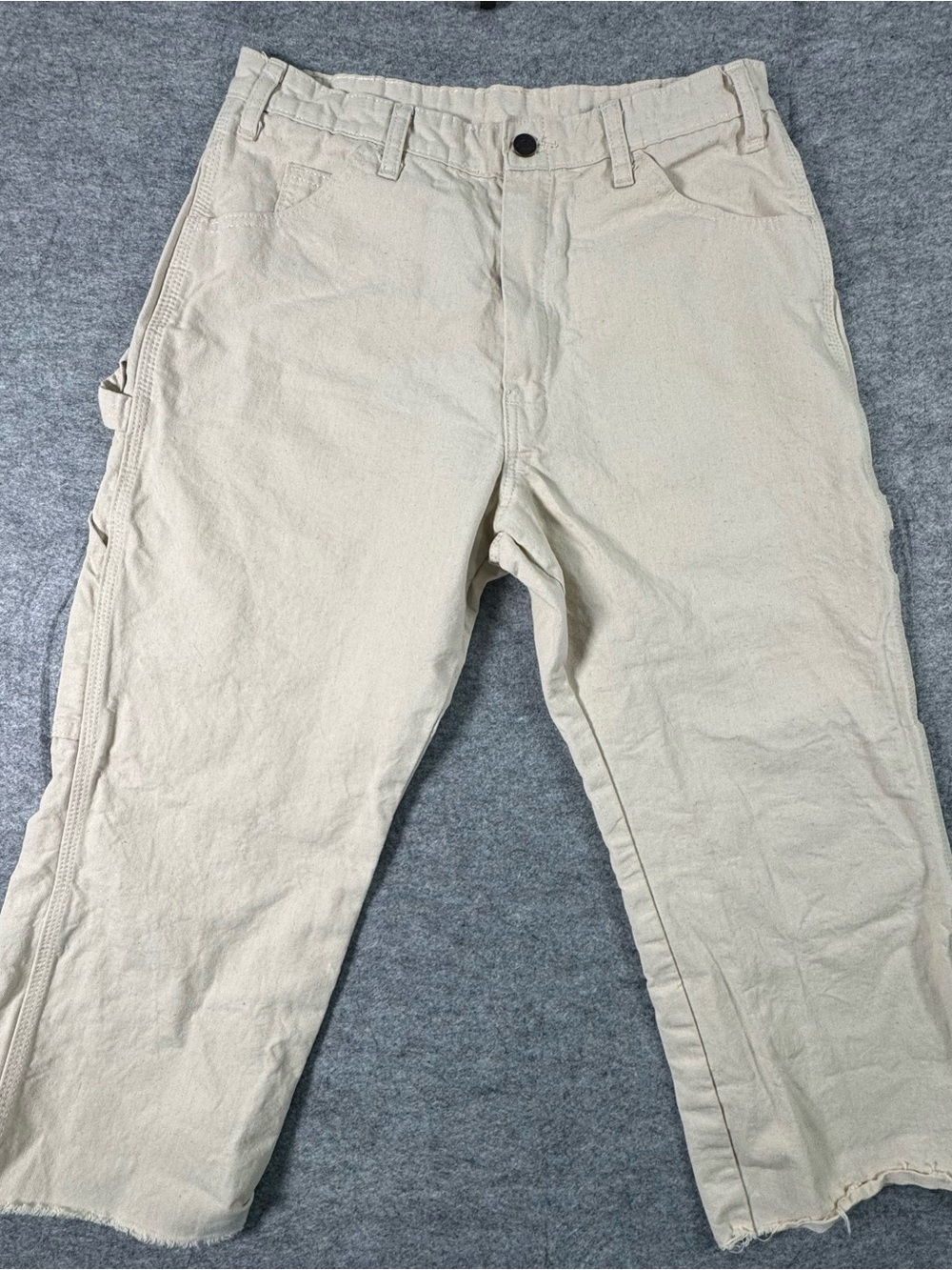 Dickies Men's Cream Painters Pants- Altered